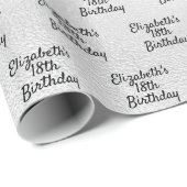 Silbername Geburtstag elegant Geschenkpapier (Rolleneckpunkt)