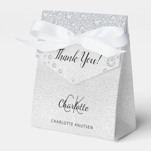 Silbername Geburtstag elegant Geschenkschachtel (Vorderseite)