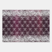 Silbername Geburtstag von Burgund Geschenkpapier Set (Vorderseite 2)