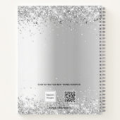 Silbernaveblasblauen Blumen elegant glamourös Notizblock (Rückseite)