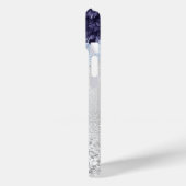 Silbernaveblasblauer Blütenblattmuster, eleganter Case-Mate iPhone Hülle (Rückseite / Links)