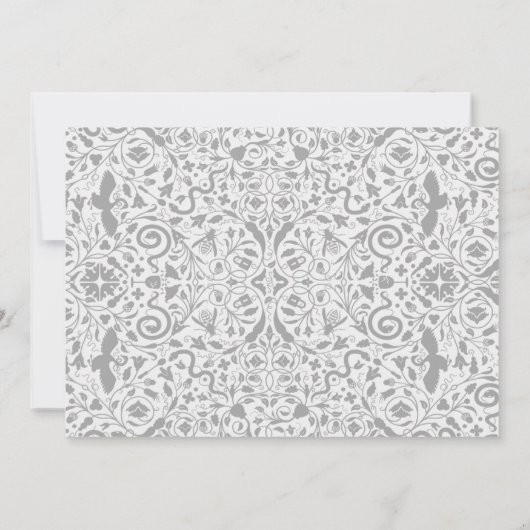 Silberne 1920er Jahre Art-Déco-Hochzeit Einladung (Rückseite)