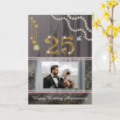 Silberne 25-jährige Goldzahl & Perlen Karte (Gelbe Blume)