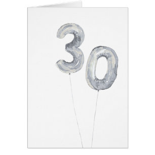 silberne 30. Geburtstagsballons