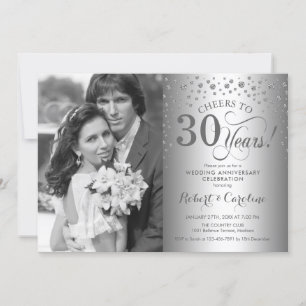 Silberne 30. Hochzeitstag-Erinnerung mit Foto Einladung