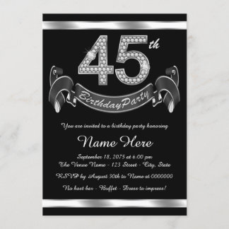 Silberne 45. Geburtstagsparty Einladung