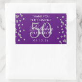 Silberne 50. Geburtstag Danke Confetti Lila Rechteckiger Aufkleber (Tasche)