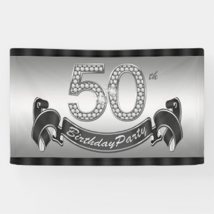 Silberne 50. Geburtstagsfeier Banner