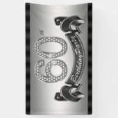 Silberne 60. Geburtstagsfeier Banner (Vertikal)