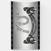 Silberne 70. Geburtstagsfeier Banner (Vertikal)