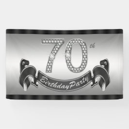 Silberne 70. Geburtstagsparty Banner