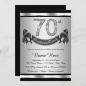 Silberne 70. Geburtstagsparty Einladung (Vorne/Hinten)