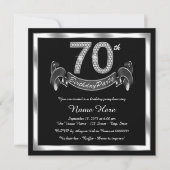 Silberne 70. Geburtstagsparty Einladung (Vorderseite)