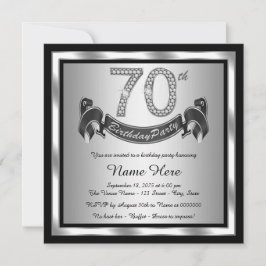 Silberne 70. Geburtstagsparty Einladung