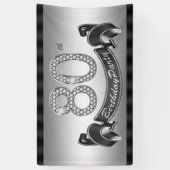 Silberne 80. Geburtstagsfeier Banner (Vertikal)