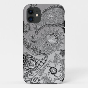 Silberne Abdeckungen des Mehndi Muster-Entwurfs Case-Mate iPhone Hülle