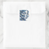Silberne Abstracte Aufkleber Kunst (Tasche)