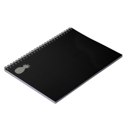 Silberne Ananas-gewundenes Notizbuch Notizblock (Linke Seite)