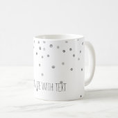 Silberne Aquarellconfetti-Punkte Kaffeetasse (VorderseiteRechts)