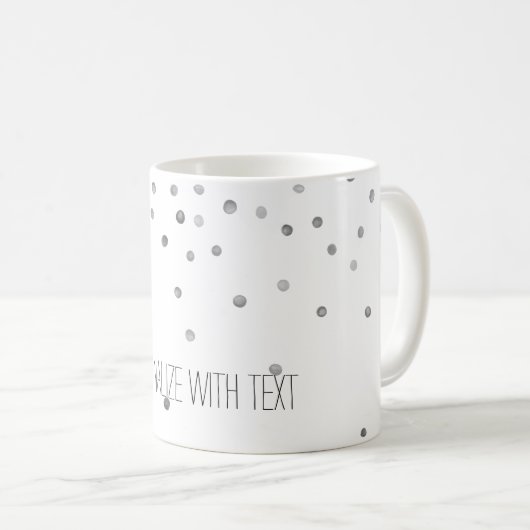 Silberne Aquarellconfetti-Punkte Kaffeetasse (VorderseiteRechts)