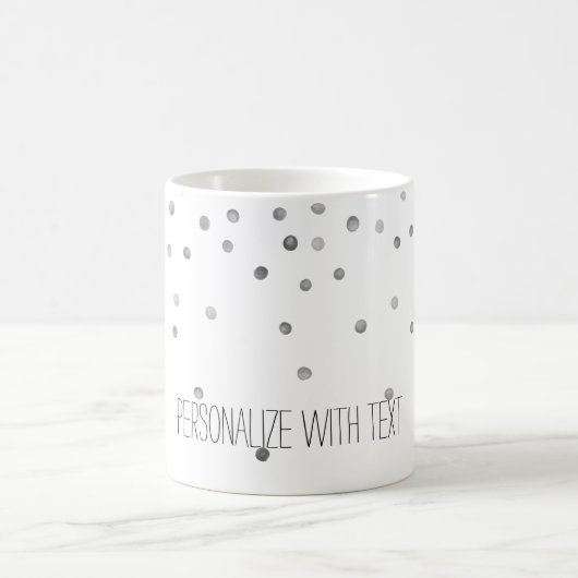 Silberne Aquarellconfetti-Punkte Kaffeetasse (Mittel)