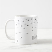 Silberne Aquarellconfetti-Punkte Kaffeetasse (Links)