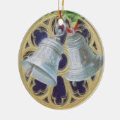 Silberne Bell, Stechpalme und beflecktes Glas Keramikornament (Links)