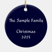 Silberne Bell, Stechpalme und beflecktes Glas Keramikornament (Hinten)