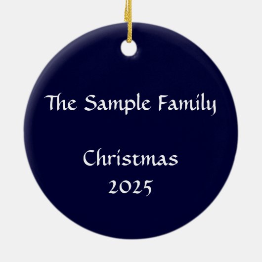 Silberne Bell, Stechpalme und beflecktes Glas Keramikornament (Hinten)