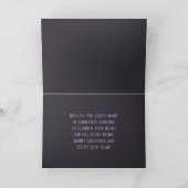 Silberne Bell u. lila Bogen Feiertagskarte (Innenseite)