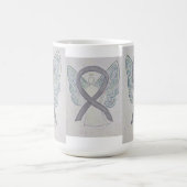 Silberne Bewusstsein Ribbon Engel Art Tasse (Mittel)