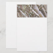 Silberne Birken-Briefpapier Briefpapier (Vorne/Hinten)