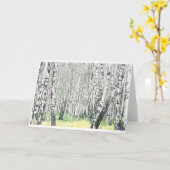 Silberne Birken-Holz - leere Gruß-Karte Karte (Gelbe Blume)