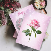 Silberne Blätter Herzrosa Rose Fröhlicher Mutterta Karte