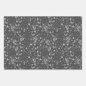 Silberne Blätter Schwarz und Grau (Vorderseite 2)