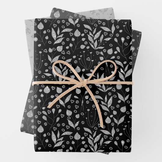 Silberne Blätter Schwarz und Grau (Beispiel)