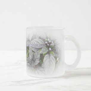 Silberne Blätter und Beeren Mattglastasse