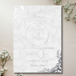 Silberne Blätter Verzierte muslimische Hochzeit au Folieneinladung