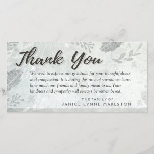 Silberne Blätter Vielen Dank Beileid aus der Famil Dankeskarte