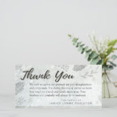 Silberne Blätter Vielen Dank Beileid aus der Famil Dankeskarte (Stehend Vorderseite)