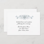 Silberne blaue Schneeflocke-Empfangs-Karte Begleitkarte (Vorne/Hinten)