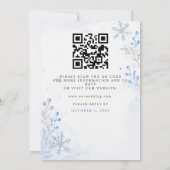 Silberne blaue Schneeflocken Winter QR-Code Hochze Einladung (Rückseite)