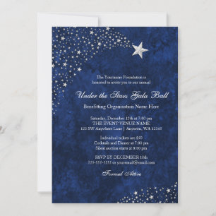 Silberne Blaue Sternschnuppen-Gala-Ball-Einladunge Einladung