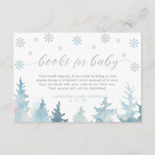 Silberne & Blaue Winter-Wunderland-Bücher für Baby Begleitkarte