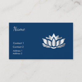 Silberne Blicklotos-Blume im Mitternachtsblau Visitenkarte