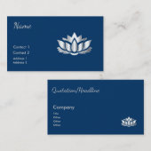 Silberne Blicklotos-Blume im Mitternachtsblau Visitenkarte (Vorne/Hinten)