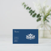 Silberne Blicklotos-Blume im Mitternachtsblau Visitenkarte (Stehend Vorderseite)