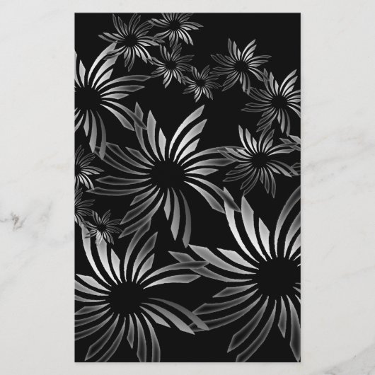 Silberne Blume Briefpapier (Vorderseite)