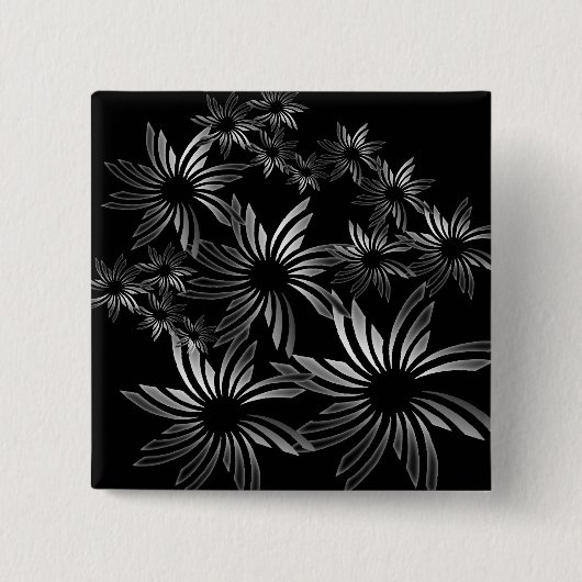 Silberne Blume Button (Vorderseite)