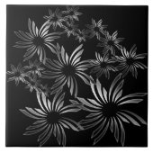 Silberne Blume Fliese (Vorderseite)